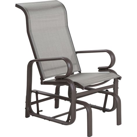 Silla mecedora marrón marco de aluminio aire libre patio jardín moderno Borgio