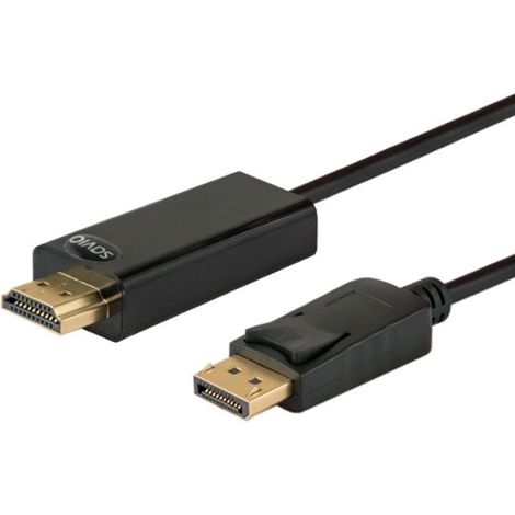 Adaptateur de câble vidéo Savio CL-56 1,5 m DisplayPort HDMI Type A (Standard) Noir