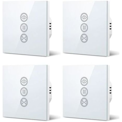 4x Interrupteur Volet Roulant Connecté, Ouverture Réglable, Commutateur Rideau Stores WiFi, Compatible avec Alexa Google Home pour Commande Vocale, Minuterie Intelligent Moteur Mural (1/5)