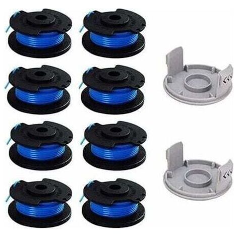 Pack de 10 bobines de rechange pour coupe-bordures Ryobi One+ AC14RL3A, 18v 24v 40v, Ø 1,6mm, longueur 20,11m (incluant 8 bobines et 2 couvercles)