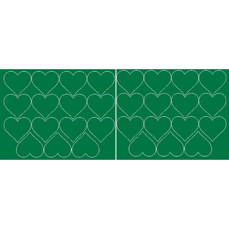 Adesivi a forma di cuore per San Valentino, 6 cm, 30 pezzi, verde lucido.