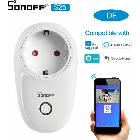 Sonoff S26TPF-DE Wifi Presa Intelligente Socket Timer App Per Alexa Google Casa (1/4)