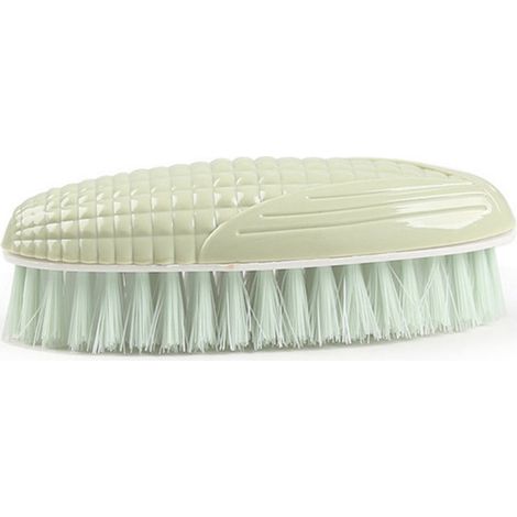 Brosse à vêtements à poils souples, brosse de nettoyage multifonctionnelle en forme de maïs, brosse pour le lavage des chaussures et des chaussures, verte (1/5)