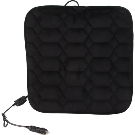 Coussin Chauffant Siège Auto Carré avec Housse Peluche 12V Assise Chauffante Voiture Confort Hiver (1/5)