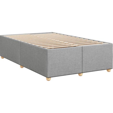 Lit double  Lit adulte  Cadre de lit sans matelas gris clair 120x190 cm tissu (1/5)