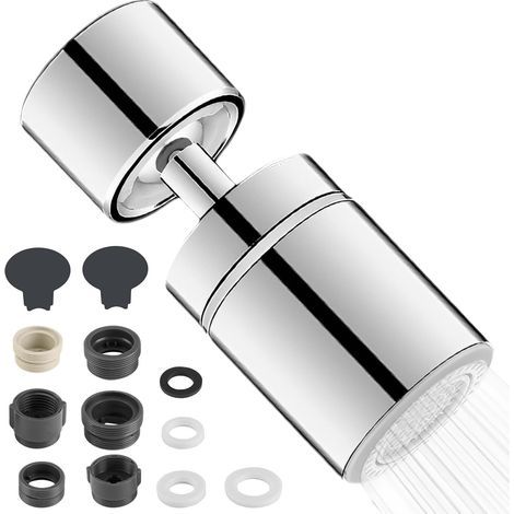 Faucet Nozzle, 360° Swivel, 2 Spray Modes, Brass ABS, Kitchen Bathroom (1/5)