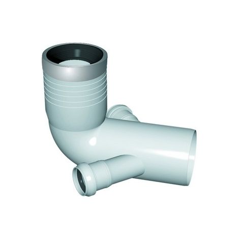 CURVA WC PROLUNGATA 2 ATTACCHI CON GUARNIZIONE E TAPPO D. 90-116-50 NICOL