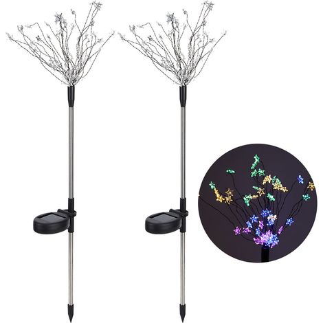 2Pcs Lot 90 LED Étoile Solaire Lumière Décorative Jardin Allée Terrasse Pelouse Coloré (1/5)
