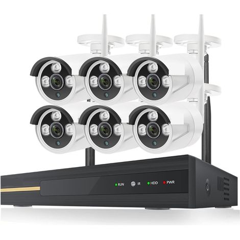 Système de caméra de sécurité à domicile 8CH NVR 3MP système de caméra sans fil enregistrement Audio extérieur étanche P2P Wifi sécurité IP caméra ensemble Kit de Surveillance vidéo ( Size : 2T , Colo (1/5)