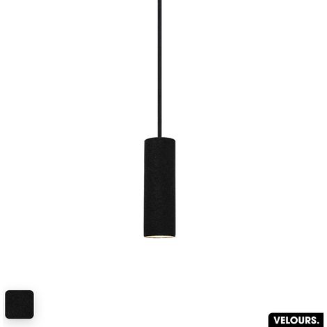 Lampe de suspension en velours - MATUBA VELVET  NOIR  LED 6W (1/2)