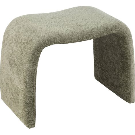 Tabouret design en textile vert menthe forme N moderne - Vert menthe clair texturé (1/5)