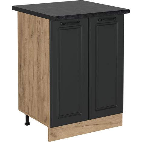 Meuble bas de cuisine R-Line, Anthracite campagne, 60cm , PT Anthracite, Vicco