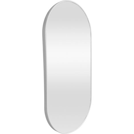 Espejo de pared ovalado 40 x 80 cm blanco mate 030007954 (1/5)