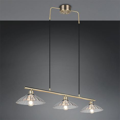 Lampe pendante classique Eluna Vieille laiton à 3 lumières - R36523004