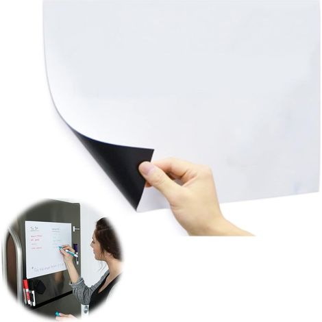 Tableau Blanc Magnétique pour Frigo, Effaçable, Réfrigérateur, Mémos Notes, 30x21 cm (1/5)