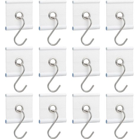 Lot de 12 œillets de Fixation pour Rail de Store de 5/6 mm et 7/8 mm, Crochets en Forme de S pour Caravane,Tentes de Camping (1/5)