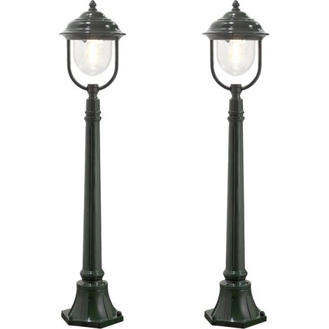 2er-Set grüne Wegeleuchten PARMA aus Aluminium, E27, IP43, H.: 118 cm (1/5)