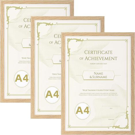 Lot de 3 Cadre Photo A4 (21x29,7 cm), Cadre A4 Couleur du Bois (1/5)
