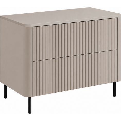 Meuble sous vasque 80 cm, cachemire, plan cachemire, pieds noirs (1/5)