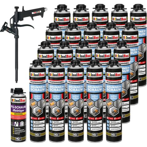Brunnenschaum 1 - 48 x 750ml Bauschaum Montageschaum Pistolenschaum IsolBau