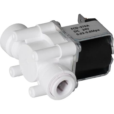 Électrovanne 3/8" à raccord rapide NC DC24V, boîtier plastique, électrique, normalement fermée, unité (1/5)
