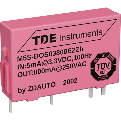 BOS03800E2Zb Anschluss: Lötpins · Schaltspannung (max.): 250 V/AC · Schaltstrom (max.): 800 mA · Kon