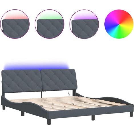 Maison Exclusive - Giroletto con LED senza Materasso Grigio Scuro 180x200 cm in Velluto (1/5)