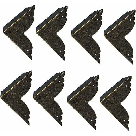 8 pezzi di protezioni angolari decorative vintage in ferro, protezioni angolari in metallo per mobili, protezioni angolari in bronzo per mobili e scatole di legno, portagioie, bronzo 707020mm, V-Crezu