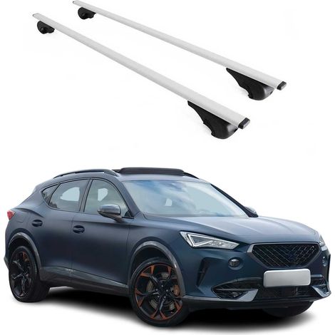 OMAC Barres de toit pour Cupra Formentor 2020-2026 – TÜV / DIN 75302:2019 – Antivol inclus – Charge max 75 kg – 2 barres Argent (1/4)