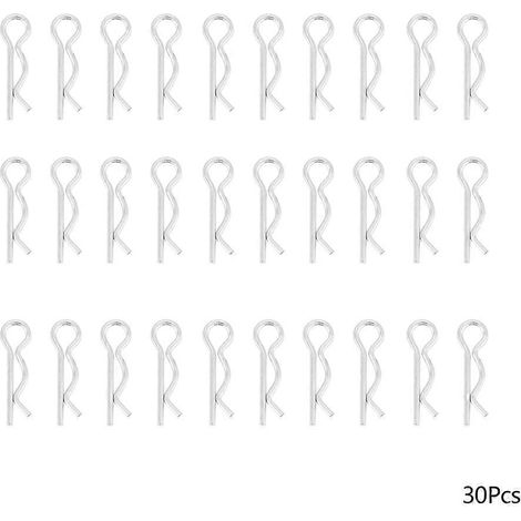 Clips en R de 1,2 x 20 mm, galvanisés, goupilles de verrouillage, clips à ressort, épingles à cheveux