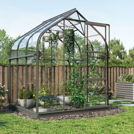 Vitavia Gewächshaus "Orion 3800", schwarz, 3,8 m², 3 mm ESG (1/5)