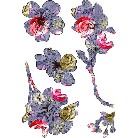 Sticker Blossom - 1 planche 42,5 x 65 cm (1/5)