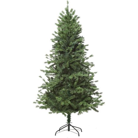 Árbol de Navidad Ø75x150 cm Artificial con 440 Ramas PE Tridente y PVC Individual y Base Plegable Árbol Navideño Decorativo Exteriores Interiores (1/5)