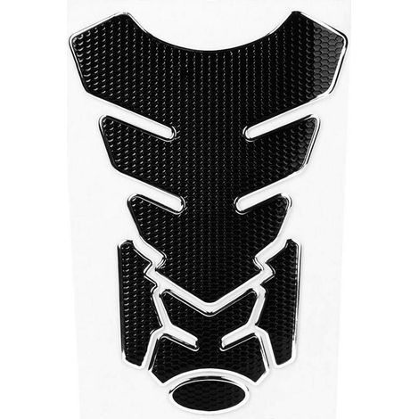 Protection de réservoir moto 3D noir avec bord argenté (1/5)