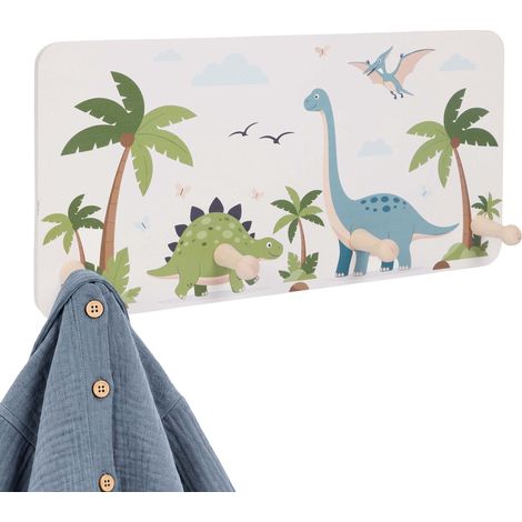 Kids' Coat Rack, 4 Hooks, MDF & Pine, 20x40 cm (1/5)