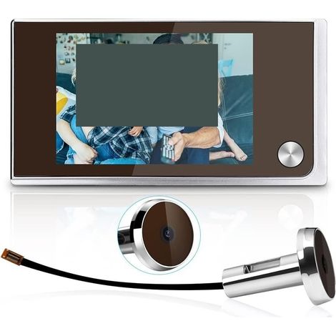Caméra de sécurité sans Fil avec Sonnette vidéo Caméra Judas Sonnette 120 degrés visionneuse de Porte sans Fil Sonnette Maison Intelligente Porte caméra avec Moniteur Installation Facile (1/5)