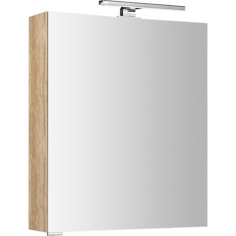 Armoire à miroir MIRRÖ avec éclairage LED, 60x70x16cm, gauche/droite, chêne Alabama (1/5)