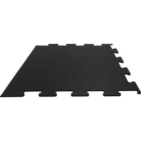 Loseta puzzle para suelo deportivo de 10 mm - 106 x 106 cm - Pieza lateral negra (1/4)