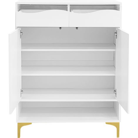 Zapatero moderno blanco con LED 16 colores 80 x 35 x 105 cm HOMVRA (1/5)