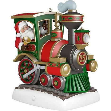 Pendentif train de Noël en résine, statue du Père Noël, décoration, cadeau pour le Nouvel An (1/5)