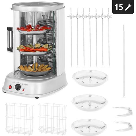 Rôtissoire verticale machine à kébab poulet électrique appareil mini machine grill rotatif 1 800 watts 31 litres