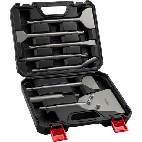 Lot de 9 burins et burins à spatule pour marteau SDS Plus (1/5)