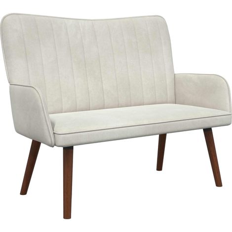 Divano a 2 Posti Crema 115 x 61 x 87 cm Velluto vidaXL