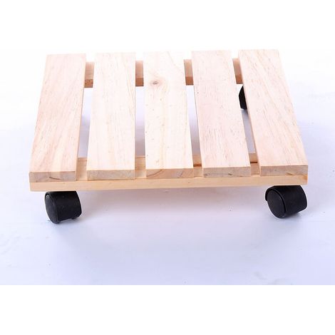 Support à roulettes pour Pot de Fleur 25 x 25 cm I Roule Pot de Plant pour l'intérieur I Suport Roulant en Bois Massif (1/2)