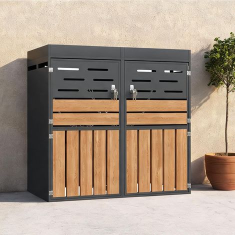 Armoire de jardin métal avec bac à fleurs intégré et ventilation (1/5)