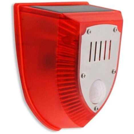Solar Sound Alarm - Motion Detector - 120dB Outdoor Warning Alarm - Security Sound - Flash Lighting - Rainproof - Day and Night Mode - for Home Villa Courtyard Farm Living Room (1/4)