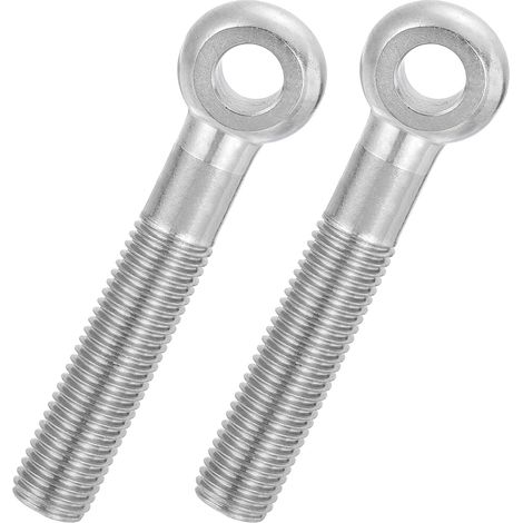 2 Pcs Boulon à Œil M16x90mm Boulon à Œillet de Levage pour Balancement d'Épaule, Vis Poisson en Acier Inoxydable 304, Filetage Métrique à Demi-Denture Trou Coulissant, Argentée (1/5)
