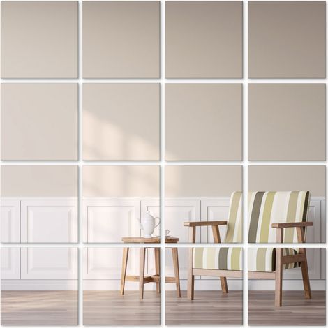 Heilmetz – Carreaux de miroir auto-adhésifs 15x15cm – Pack de 16 pièces – Verre sans plomb – Installation facile sur surfaces lisses