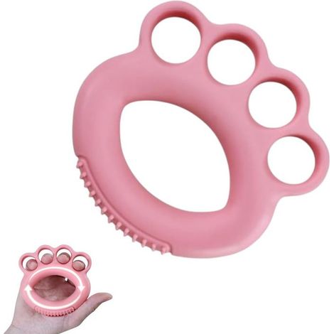 pièce - Entraîneur de préhension pour avant-bras, main et poignet - rose - Ensemble de balles anti-stress pour adultes et enfants - Pince de musculation pour les mains - Entraîneur de doigts et d'avan