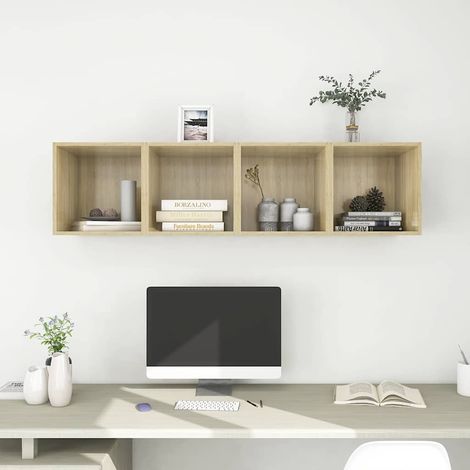 vidaXL Armoires murales 4 pcs Chêne Sonoma 37x37x37 cm Bois ingénierie (1/5)
